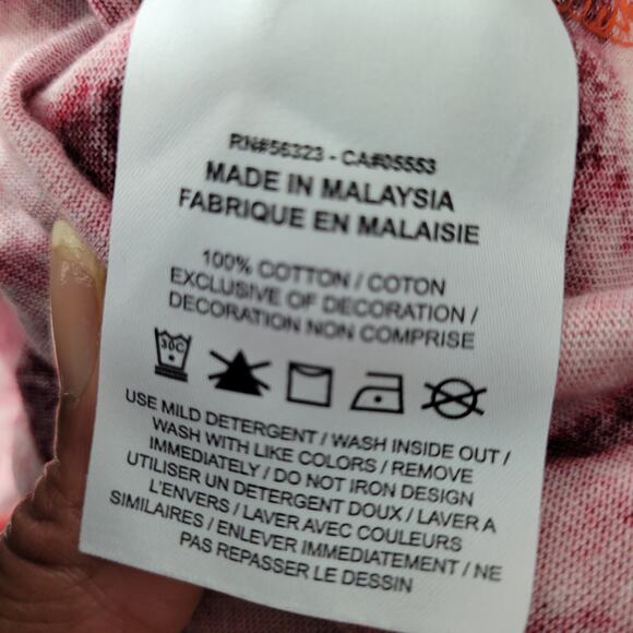 Nike Men's Red Tie Dyed With Skeleton Graphics T Shirt Size L 52924-0804 - Picture 7 of 8